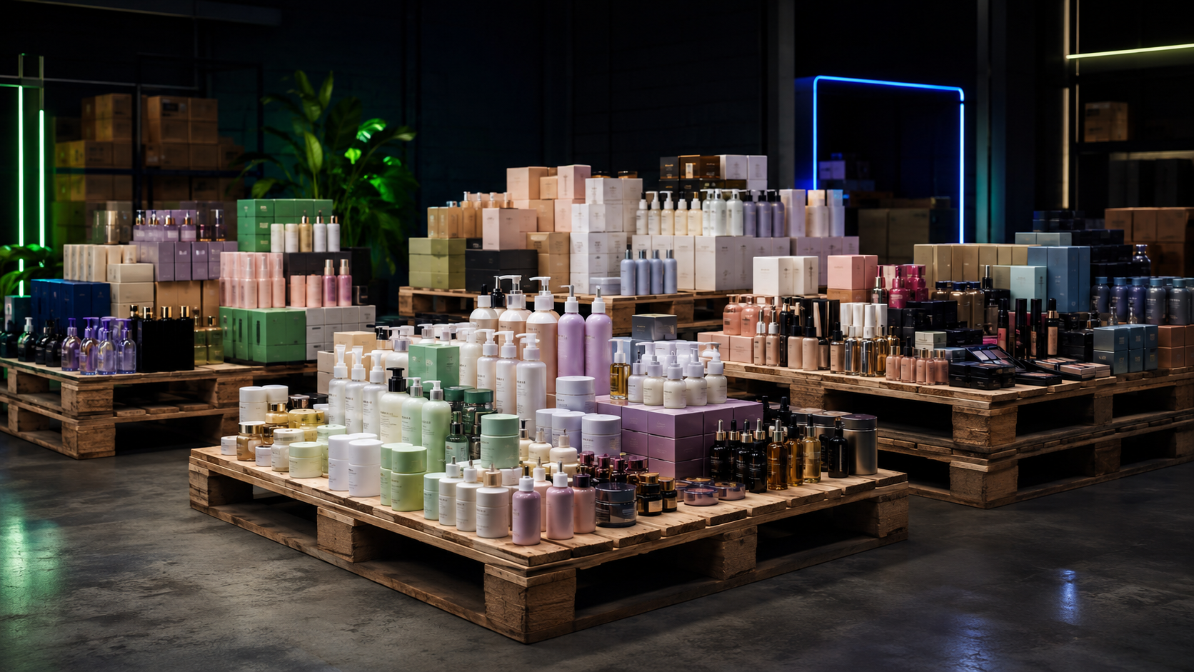 Palettes de déstockage cosmétique beauté et soins pour professionnels
